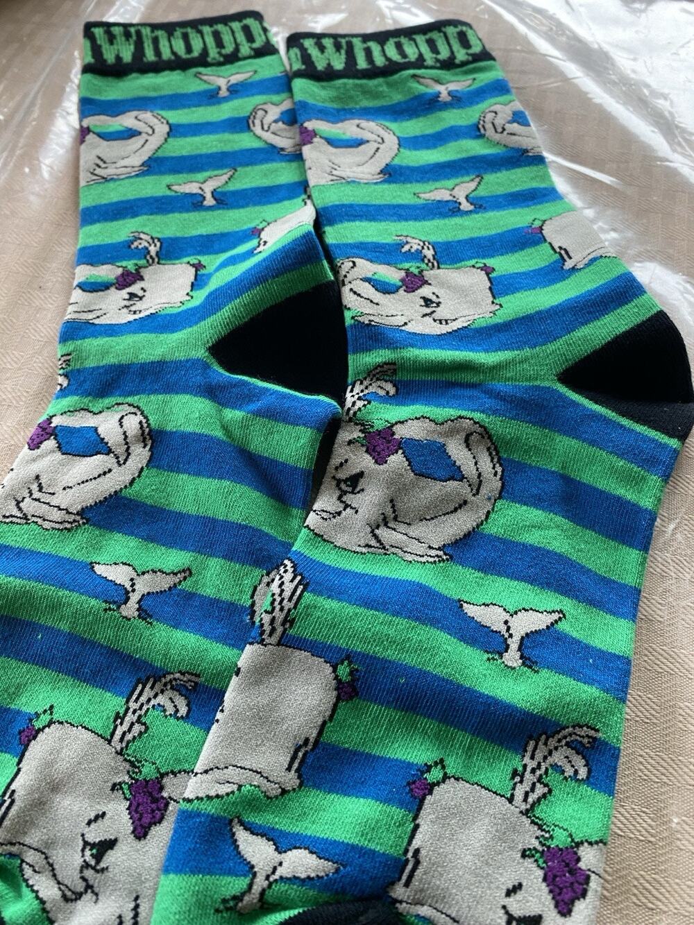 Bacchus 2025 Baccha Whoppa Green and Blue Sock New Orleans Mardi Gras Krewe Favo